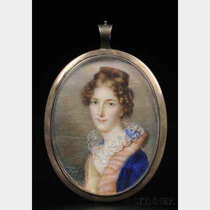May Fairchild (American, 1872-1959) After Anna Claypoole Peale (American, 1791-1878) Portrait Miniature of Catherine McFarlane.