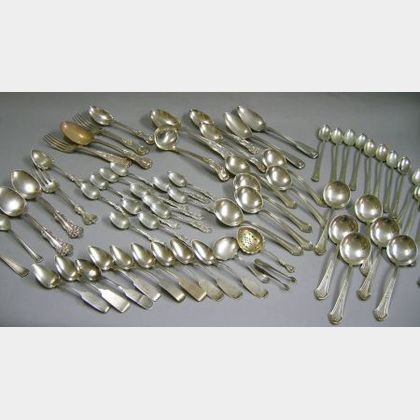 Group of Assorted Sterling Silver and Silver Plated Flatware and Hollowware