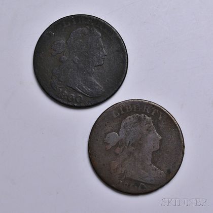 Two 1800 Draped Bust Large Cents