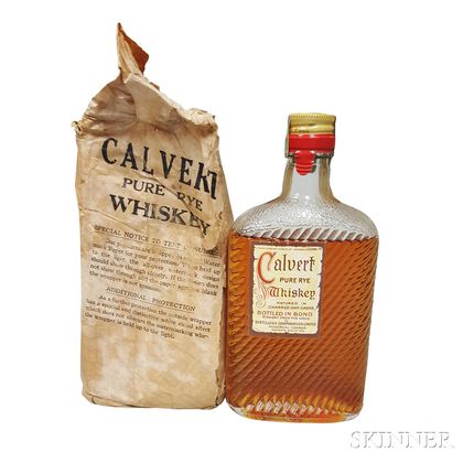 Calvert Pure Rye Whiskey, 1 pint bottle 