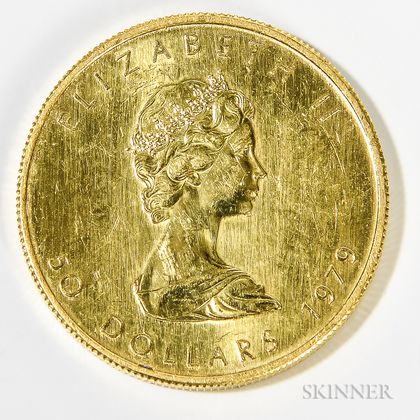1979 Canadian $50 Maple Leaf Gold Coin. Estimate $800-1,000