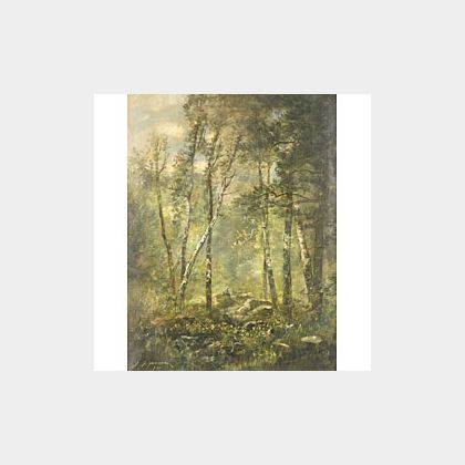 Joseph Jefferson (American, 1829-1905) The Birch Woods
