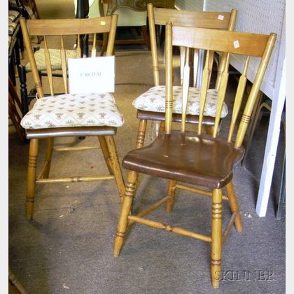 Set of Six Windsor Maple Arrow-back Side Chairs. 