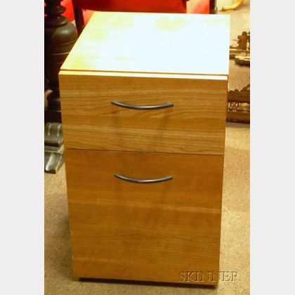 Modern Cherry Two-Drawer File Cabinet. 