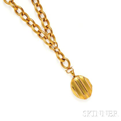 Victorian 18kt Gold Locket and Chain