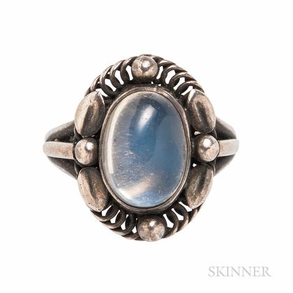 Georg Jensen Sterling Silver and Moonstone Ring
