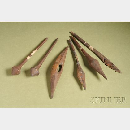 Six Australian Aborigine Miniature Carved Wood Items