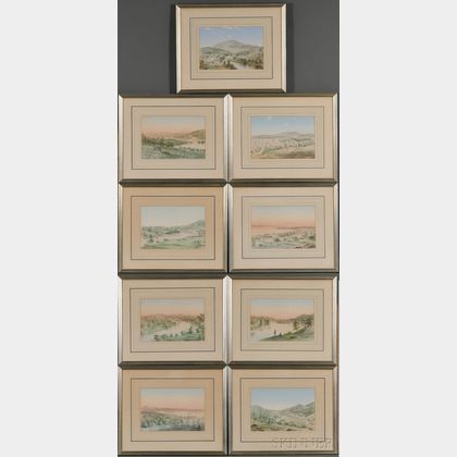 Julius O. Montalant (Philadelphia, 1823-1878) Lot of Nine Framed Vermont Scenes.