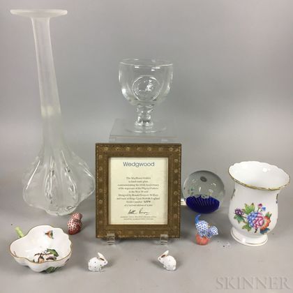 Ten Ceramic and Glass Decorative Items