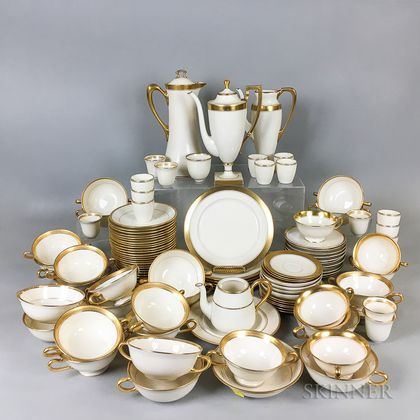 Large Group of Lenox and Belleek Gold Band Porcelain Teaware. Estimate $20-200