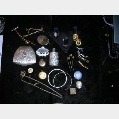 Group of Gold-filled, Silver, and Silver Plate Jewelry and Accessories