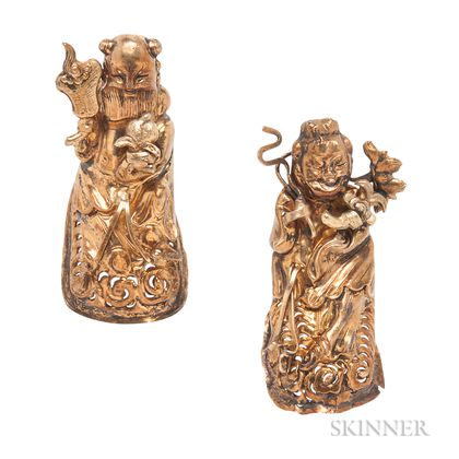 Pair of Antique Silver-gilt Fingernail Protectors