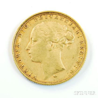 1880 British Gold Sovereign. Estimate $200-300