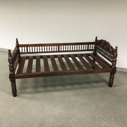 Portuguese Colonial Carved Rosewood Bed