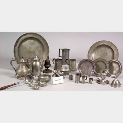Forty-three Assorted Pewter Table Items