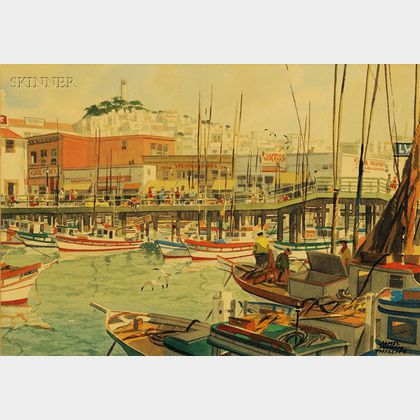 James March Phillips (American, 1913-1981) Fisherman's Wharf, San Francisco, California