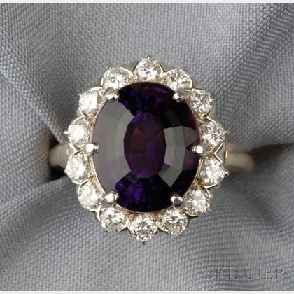 14kt Gold, Amethyst, and Diamond Ring, J.E. Caldwell & Co.