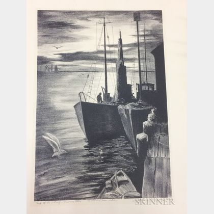 Lithograph Print End of the Wharf-Provincetown