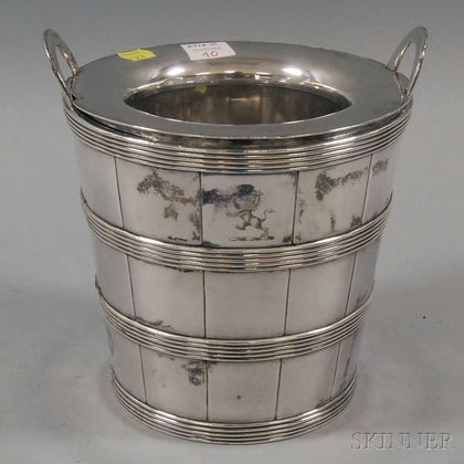 Three-piece Silver-plated Bucket-form Champagne Cooler