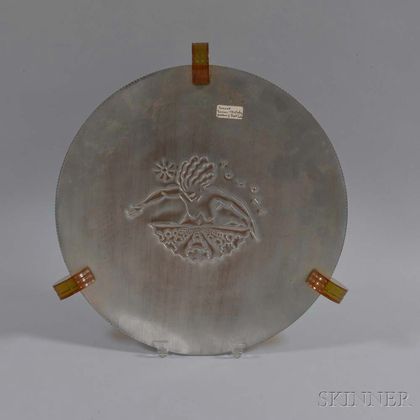 Bakelite-mounted Aluminum Platter Depicting Pomona