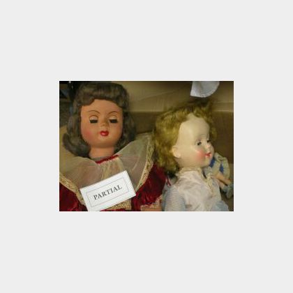 Large Lot of Dolls, Trunk and Clothing