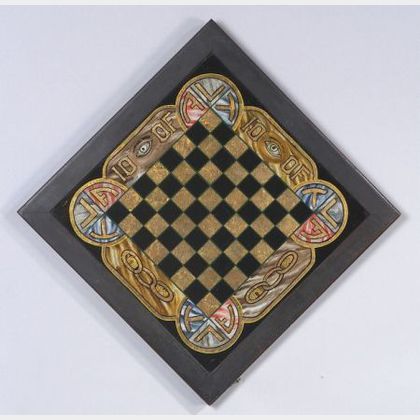 Reverse-Painted Odd Fellows Game Board