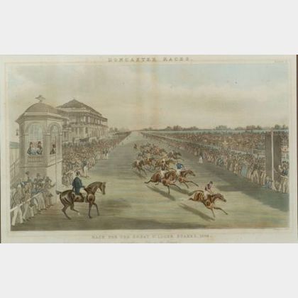 After James Pollard (British, 1797-1859/67) Suite of Four Racing Prints: Doncaster Races