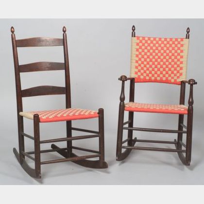 Shaker No. 1 Production Armed Rocking Chair and Armless Rocking Chair