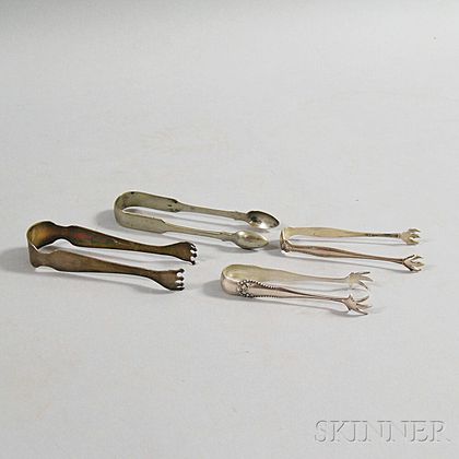 Four Sterling Silver Tongs