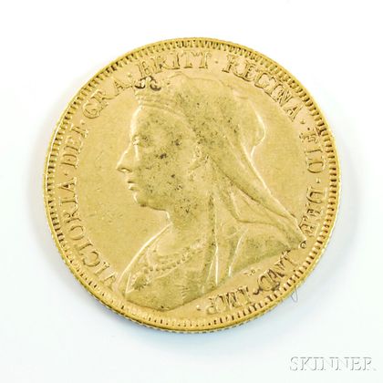 1893 British Gold Sovereign. Estimate $200-300