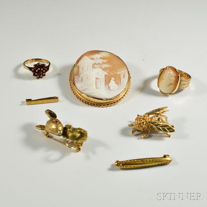 Group of Assorted Gold Jewelry