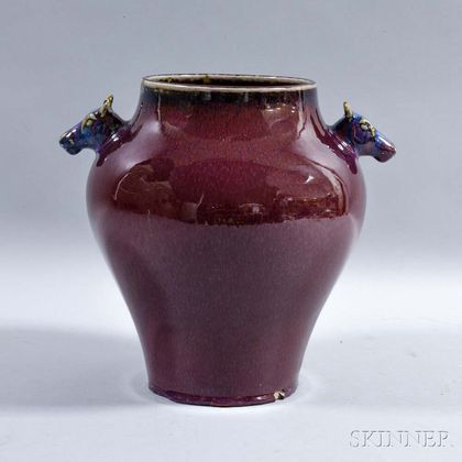Flambe-glazed Hu Vase