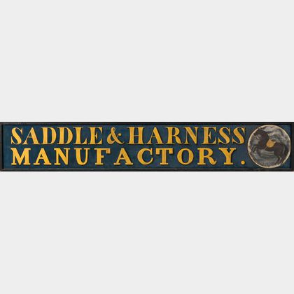Large "Saddle & Harness/Manufactory" Trade Sign