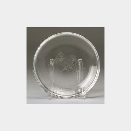 Steuben Etched Colorless Glass Bowl