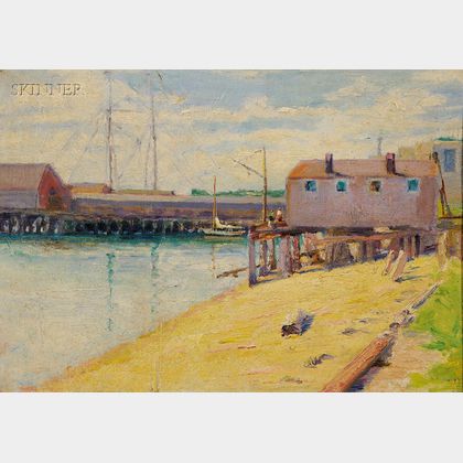 Mary A. Kirkup (American, fl. 1902-1940) Dock Scene, East Gloucester
