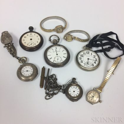 Group of Pocket Watches and Wristwatches