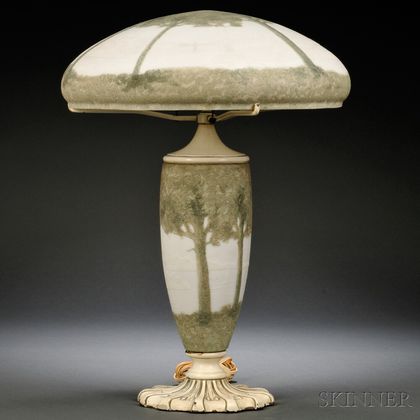 Art Glass Table Lamp and Shade