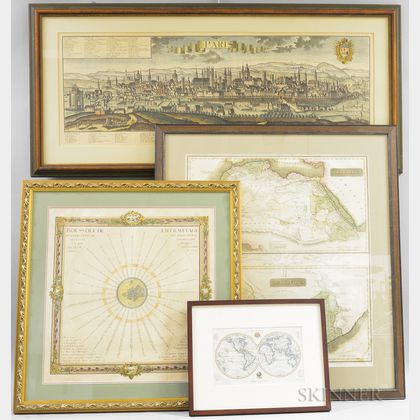 Four Framed Maps and Views