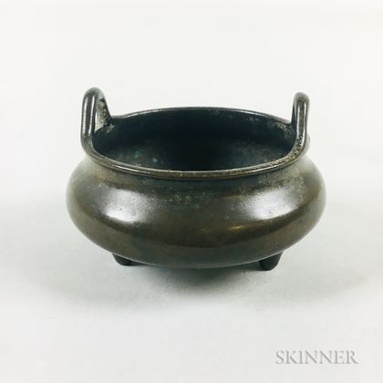 Miniature Bronze Tripod Censer