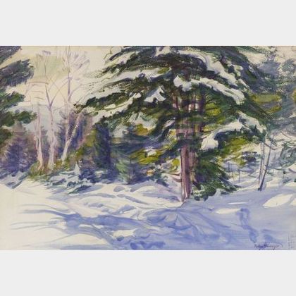 Dodge MacKnight (American, 1860-1950) Snowy Landscape