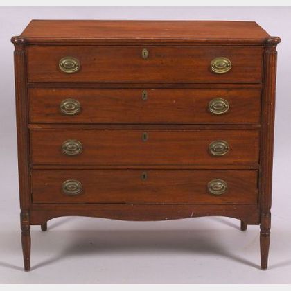 Federal Mahogany Carved and Mahogany Veneer Chest of Drawers