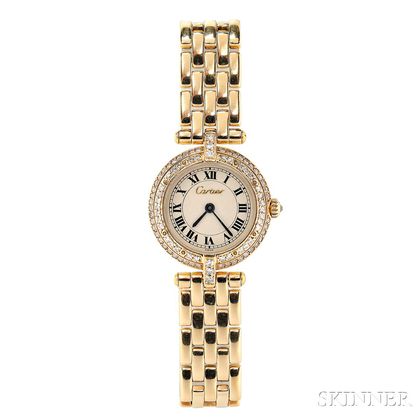 Lady's 18kt Gold and Diamond Wristwatch, Cartier