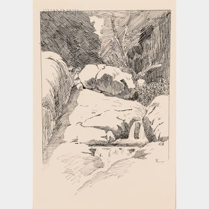 Frederic Remington (American, 1861-1909) Pool among Rocks