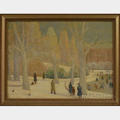 American School, 20th Century Winter, Central Park.