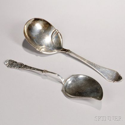 Two Danish Silver Flatware Serving Pieces