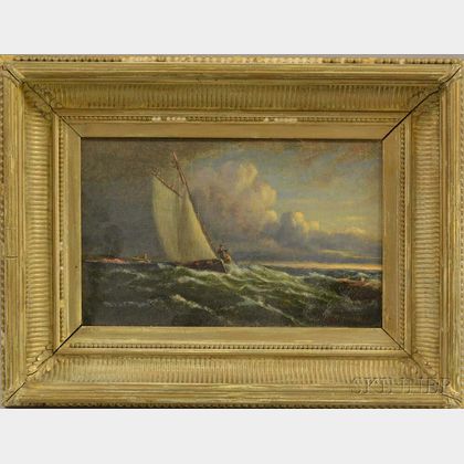 Luther L. Ryerson (American, Mid-19th Century) Vessel with Sailor on the Lookout
