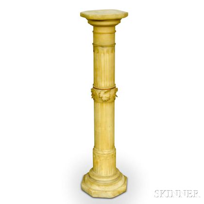 Neoclassical-style Carved Alabaster Pedestal