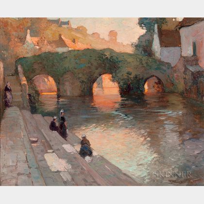George Ames Aldrich (American, 1872-1941) The Flowered Bridge, Quimperlé