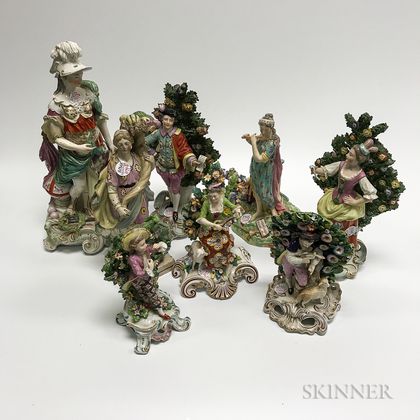 Eight Porcelain Figures