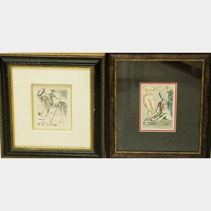 Two Prints After Salvador Dalí (Spanish, 1904-1989) Don Quixote